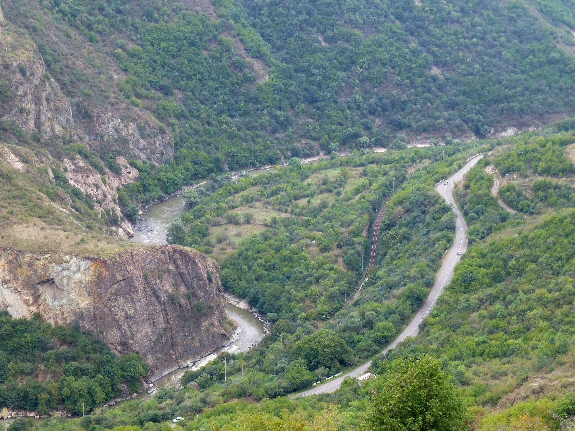 The Debed river meandering through its canyon in Lori